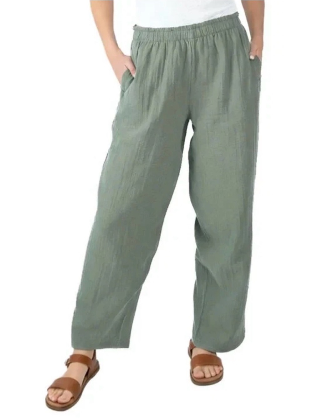 Coldwater Creek Women's Cotton Gauze Pull-On Pant XXL